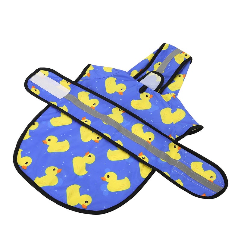 HDE Dog Raincoat Jacket Reflective Adjustable Hooded Pet Poncho Rain Coat with Leash Hole for Small to X-Large Dogs Rubber Ducks - L - Image 5